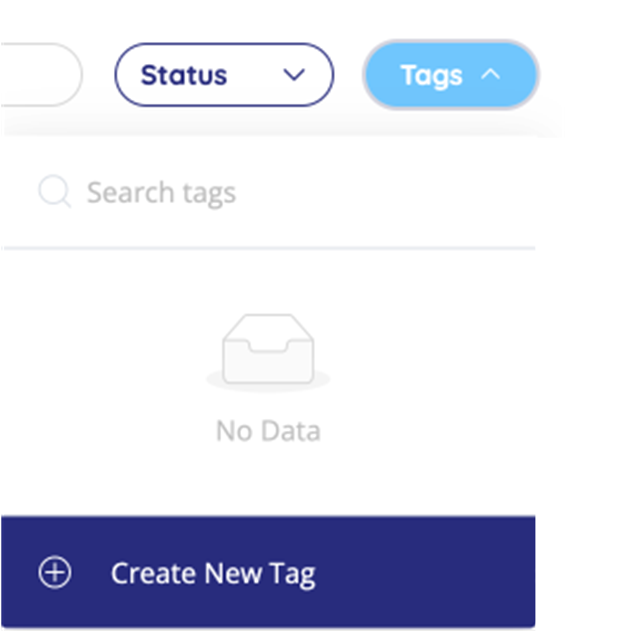 Tags dialog with create new tag selected