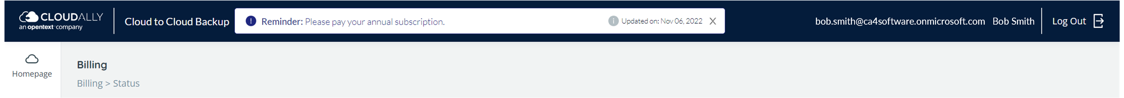 Reminder to pay annual subscription