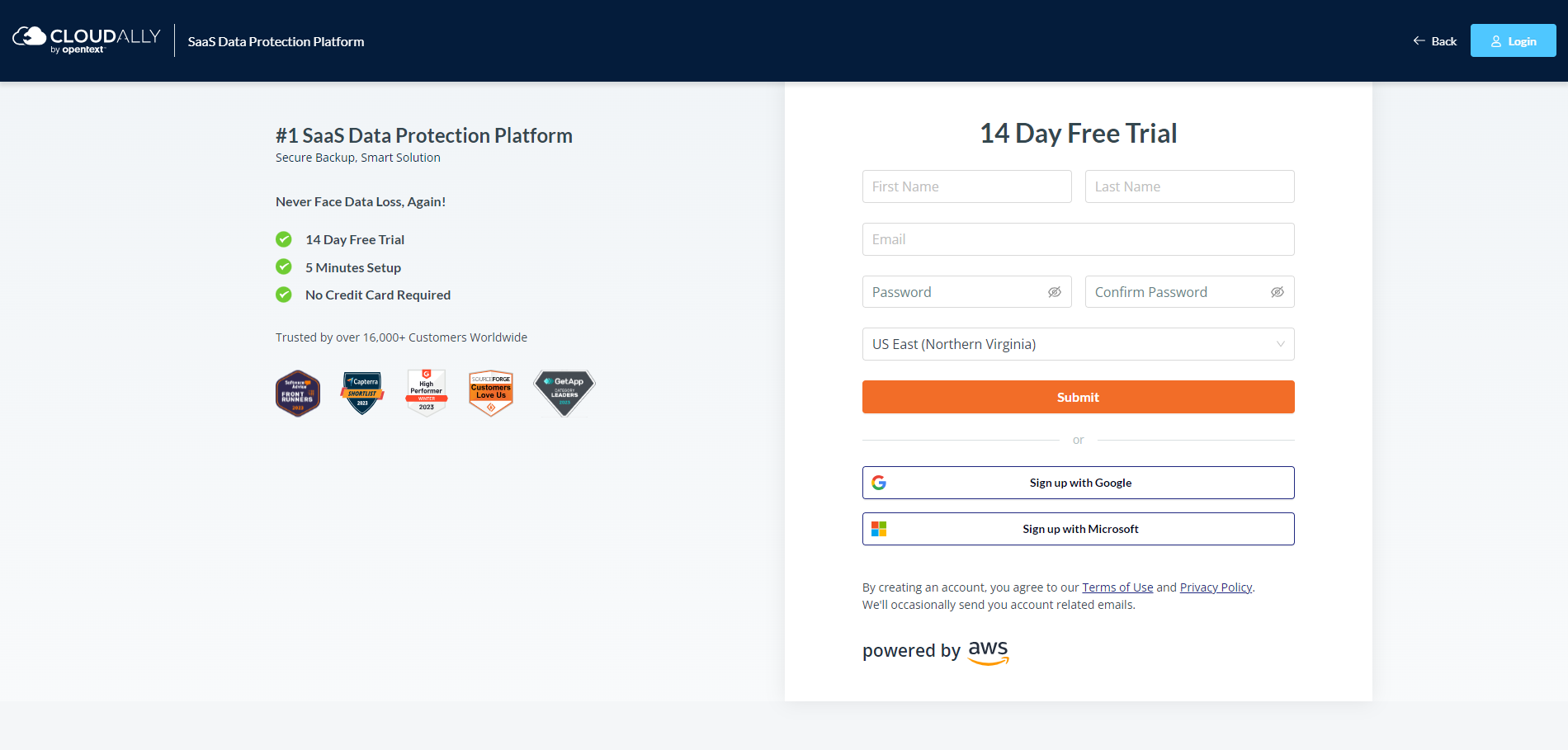 14 day free trial page