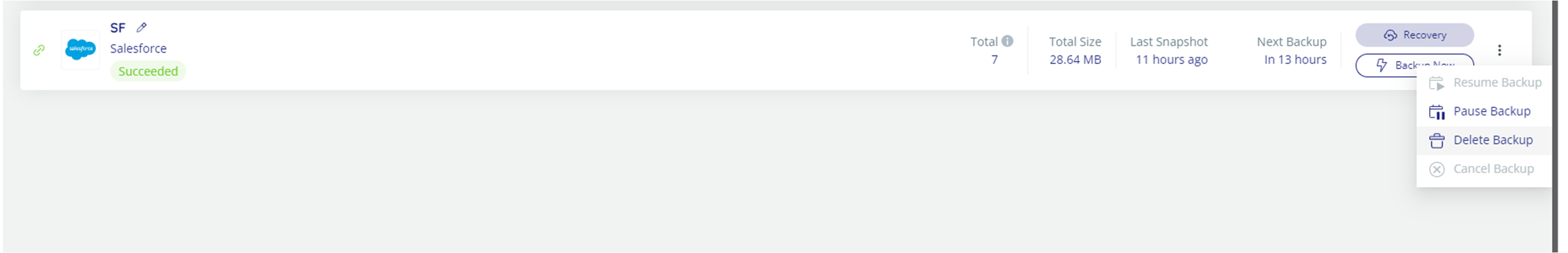 Delete Salesforce Backup Task