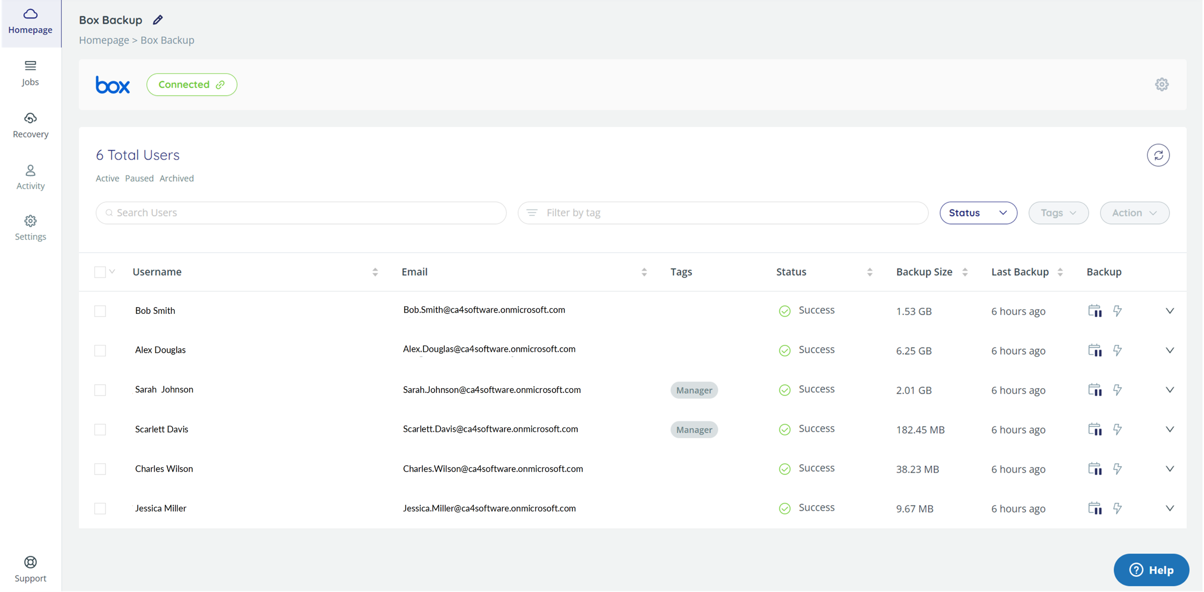 List of Box.com users' data available for backup
