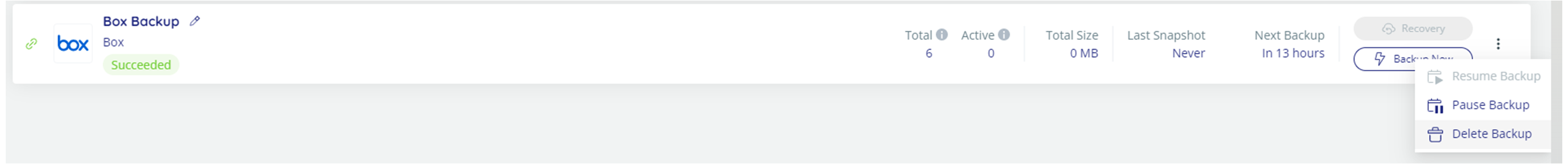 Delete Box backup task