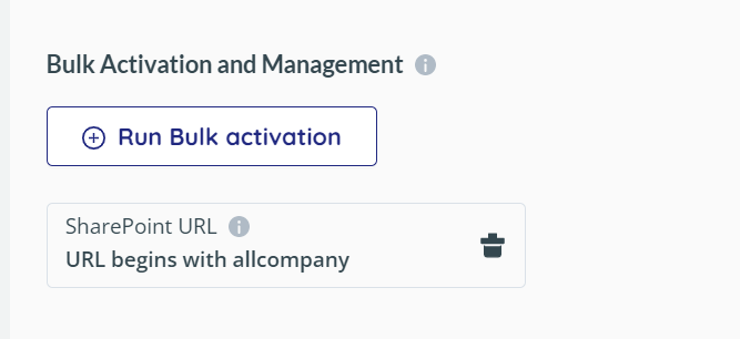 Bult Activation and Management - active activation rules displayed