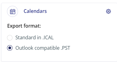 Calendars - outlook-compatible PST file