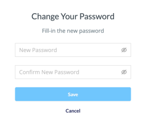 Change your password screen