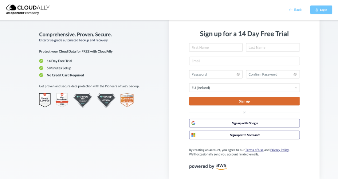 Sign up for a 14 day trial