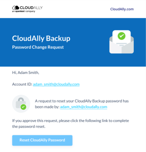 Copy of password change request email
