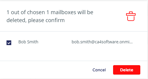 Confirmation to delete a mailbox