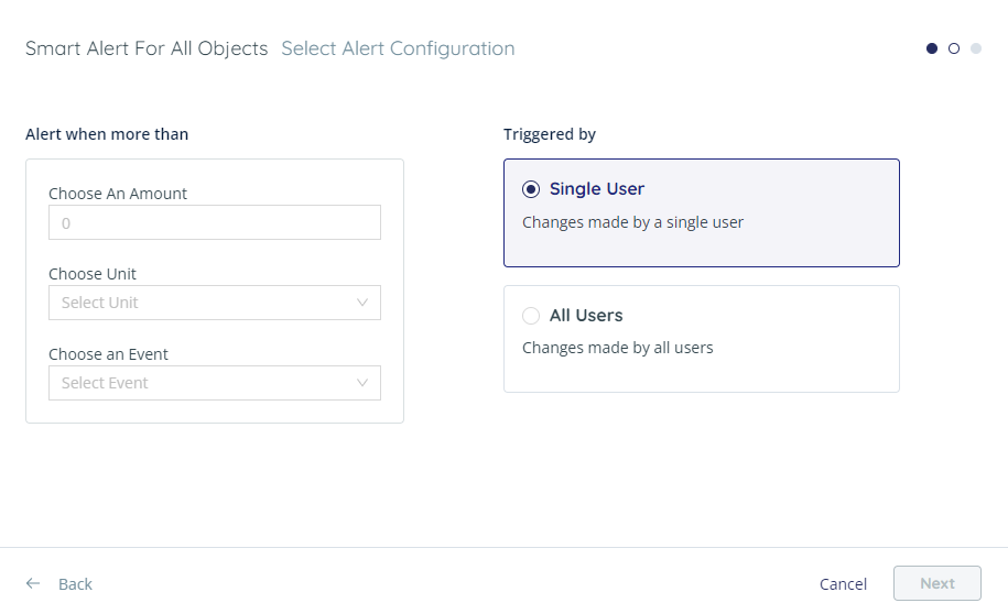 smart alert configuration - triggered by single user highlighted