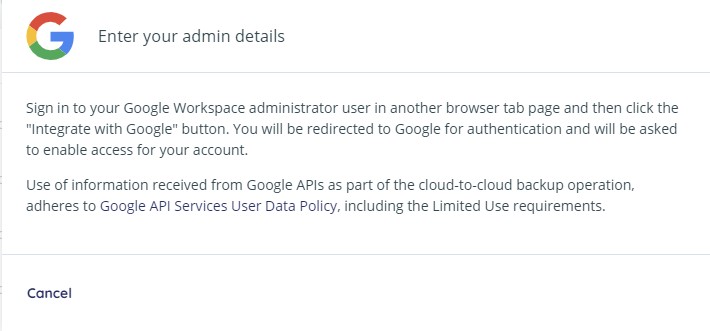 Activating Google Workspace Backups – CLOUDALLY